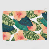 Serviette De Golf Blanc exotique tropical de ketmie (Horizontal)