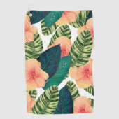 Serviette De Golf Blanc exotique tropical de ketmie (Devant)