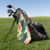 Serviette De Golf Blanc exotique tropical de ketmie (Vert)