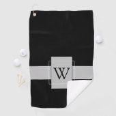 Serviette De Golf Blanc noir monogramme personnalisé (En situation)