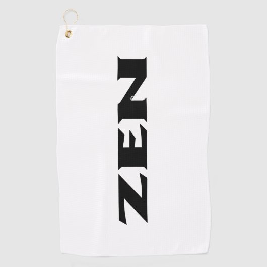 Serviette de golf blanc noir zen (Devant)