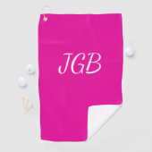 Serviette De Golf Blanc rose monogramme ou choisir un Arrière - plan (En situation)