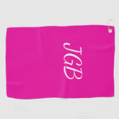Serviette De Golf Blanc rose monogramme ou choisir un Arrière - plan (Horizontal)