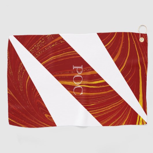 Serviette De Golf Blanc rouge Abstrait (Horizontal)