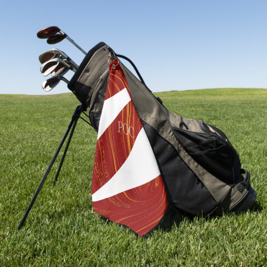 Serviette De Golf Blanc rouge Abstrait (Vert)