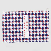 Serviette De Golf Blanc rouge Houndstooth (Horizontal)