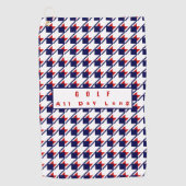 Serviette De Golf Blanc rouge Houndstooth (Devant)
