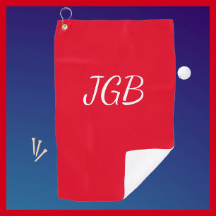 Serviette De Golf Blanc rouge monogramme ou choisir un Arrière - pla