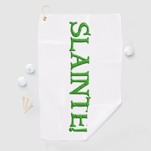 serviette de golf blanche de Slainte (En situation)