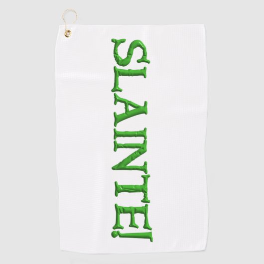 serviette de golf blanche de Slainte (Devant)