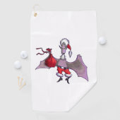 serviette de golf blanche père Noël Bat (En situation)