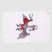 serviette de golf blanche père Noël Bat (Horizontal)