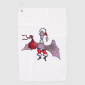 serviette de golf blanche père Noël Bat (Devant)