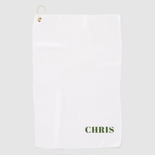 Serviette de golf blanche personnalisée (Devant)