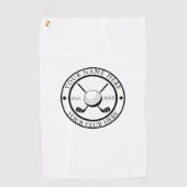 Serviette de golf blanche personnalisée avec Emble (Devant)