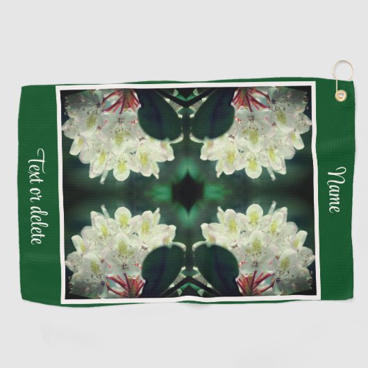 Serviette De Golf Blancs à fleurs d'Azalea Personnalisé (Horizontal)
