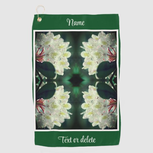 Serviette De Golf Blancs à fleurs d'Azalea Personnalisé (Devant)