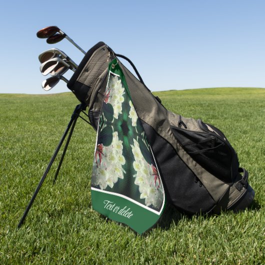 Serviette De Golf Blancs à fleurs d'Azalea Personnalisé (Vert)