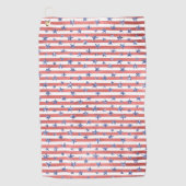 Serviette De Golf Blancs rouges Parties scintillant Bleus étoiles (Devant)