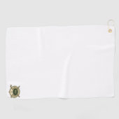 Serviette De Golf Blason de golf initial personnalisé (Horizontal)