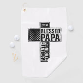 Serviette De Golf Blessed Papa Cross Christian Vintage Typography De (En situation)