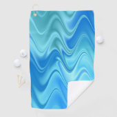 Serviette De Golf Bleu Abstrait Ondulé (En situation)