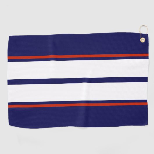 Serviette De Golf Bleu, blanc et rouge Classy (Horizontal)