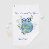 Serviette De Golf Bleu clair mignon Enregistrer la collection Planèt (En situation)