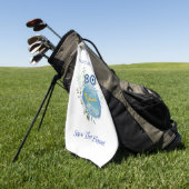 Serviette De Golf Bleu clair mignon Enregistrer la collection Planèt (Vert)