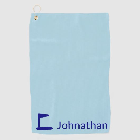 Serviette De Golf Bleu clair simple et bleu foncé Nom de golf Drapea (Devant)