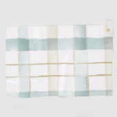 Serviette De Golf Bleu Crème Blanc Carreaux (Horizontal)