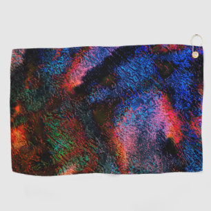 Serviette De Golf Bleu de cobalt avec texture rouge-chaud coloré