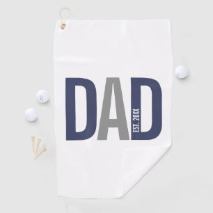 Serviette De Golf Bleu de marine moderne Papa personnalisé établi