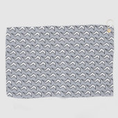 Serviette De Golf Bleu Dusty Bleu Rétro Éclair (Horizontal)