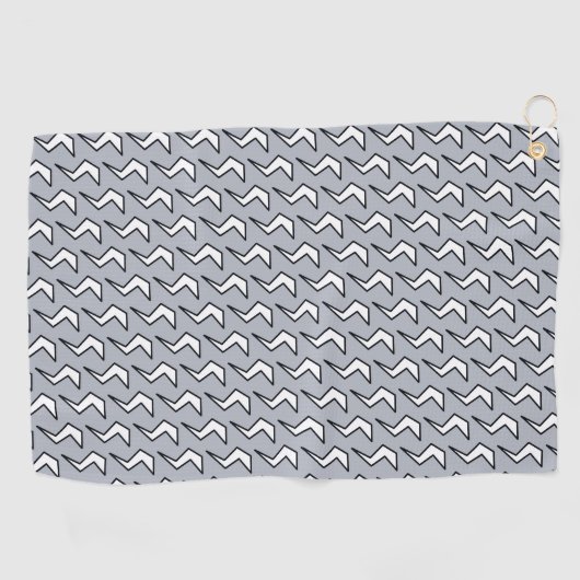Serviette De Golf Bleu Dusty Bleu Rétro Éclair (Horizontal)