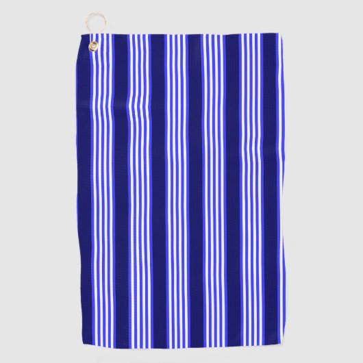 Serviette De Golf Bleu et blanc cinq bandes motif (Devant)