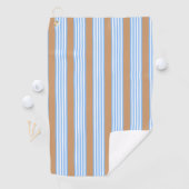 Serviette De Golf Bleu et blanc cinq bandes motif avec bronze (En situation)