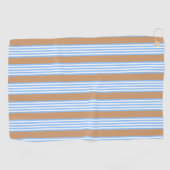 Serviette De Golf Bleu et blanc cinq bandes motif avec bronze (Horizontal)