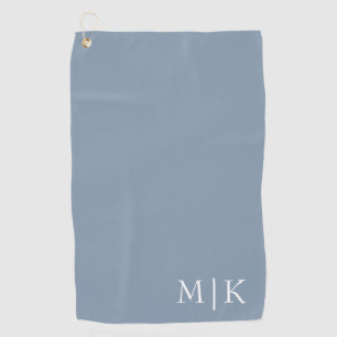 Serviette De Golf Bleu et blanc poussiéreux   Monogramme moderne