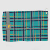 Serviette de golf bleu et orange Plaid (Horizontal)