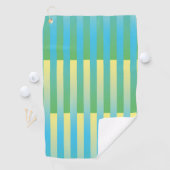 Serviette De Golf Bleu Jaune Vert Motif Rayé (En situation)
