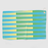 Serviette De Golf Bleu Jaune Vert Motif Rayé (Horizontal)