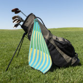Serviette De Golf Bleu Jaune Vert Motif Rayé (Vert)
