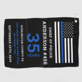 Serviette De Golf Bleu Léger Drapeau Police personnalisée Retraite (Horizontal)