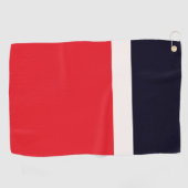 Serviette De Golf Bleu Marine Avec Rouge (Horizontal)