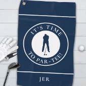 Serviette De Golf Bleu marine C'est l'heure de s'amuser avec le mono