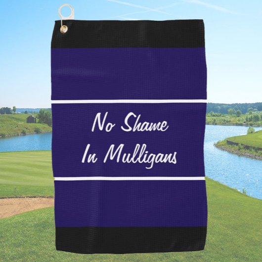 Serviette De Golf Bleu marine drôle pas honte mulligans cadeau pour