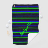 Serviette De Golf Bleu Noir Grandes Vertes (En situation)