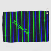 Serviette De Golf Bleu Noir Grandes Vertes (Horizontal)