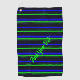 Serviette De Golf Bleu Noir Grandes Vertes